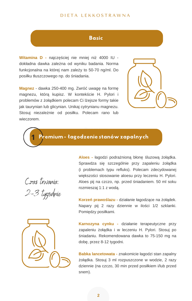 Helicobacter pylori protokół suplementacyjny