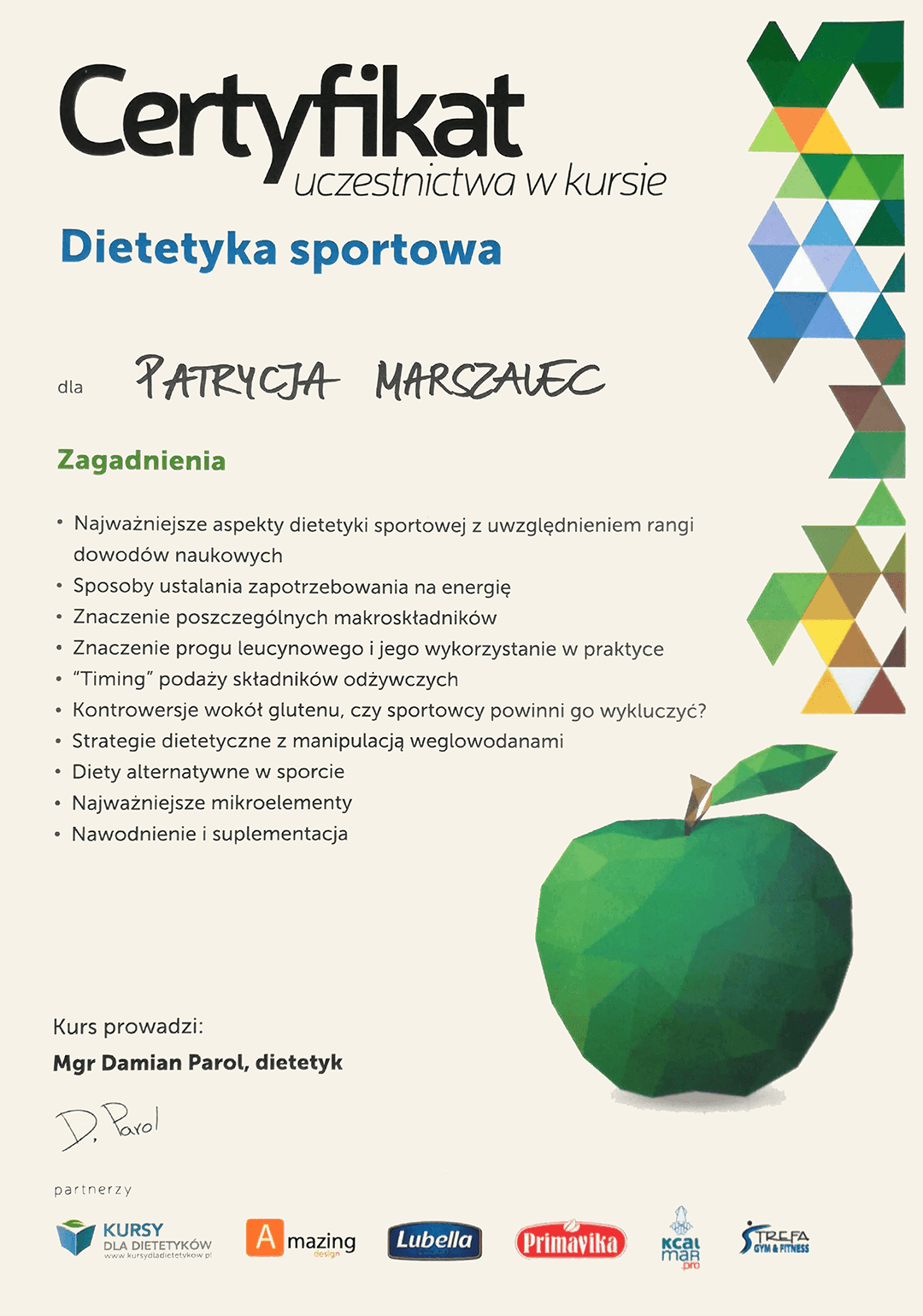 Certyfikat numer 29